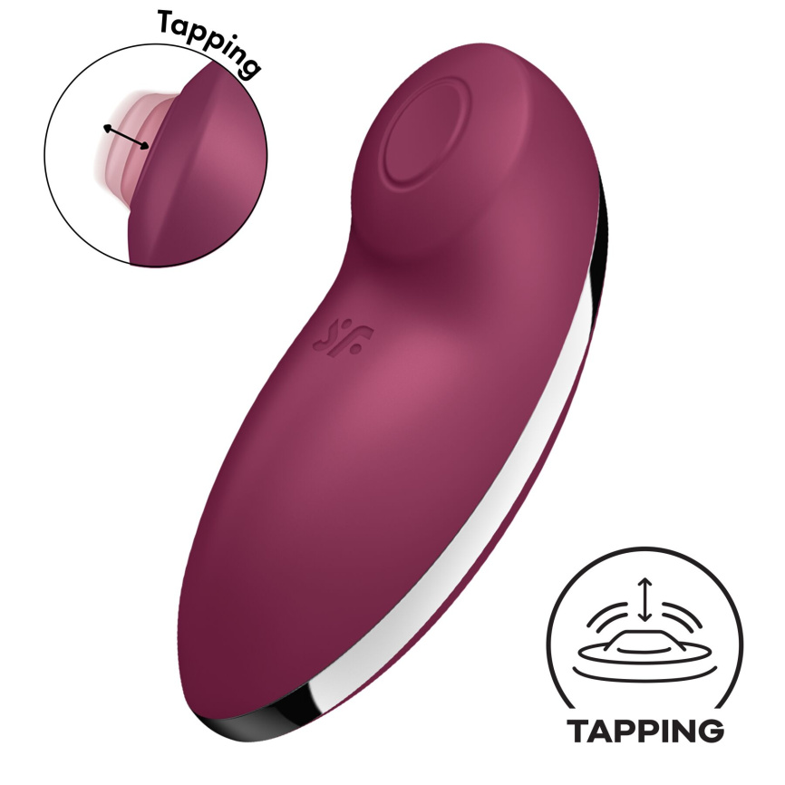 Вібростимулятор-пульсатор Satisfyer Tap & Climax 2 Red, ефект постукування пальцем фото 1