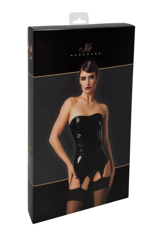 Корсет с подвязками для чулок Noir Handmade F381 Dominae Venom PVC corset-belt XXL фото 8