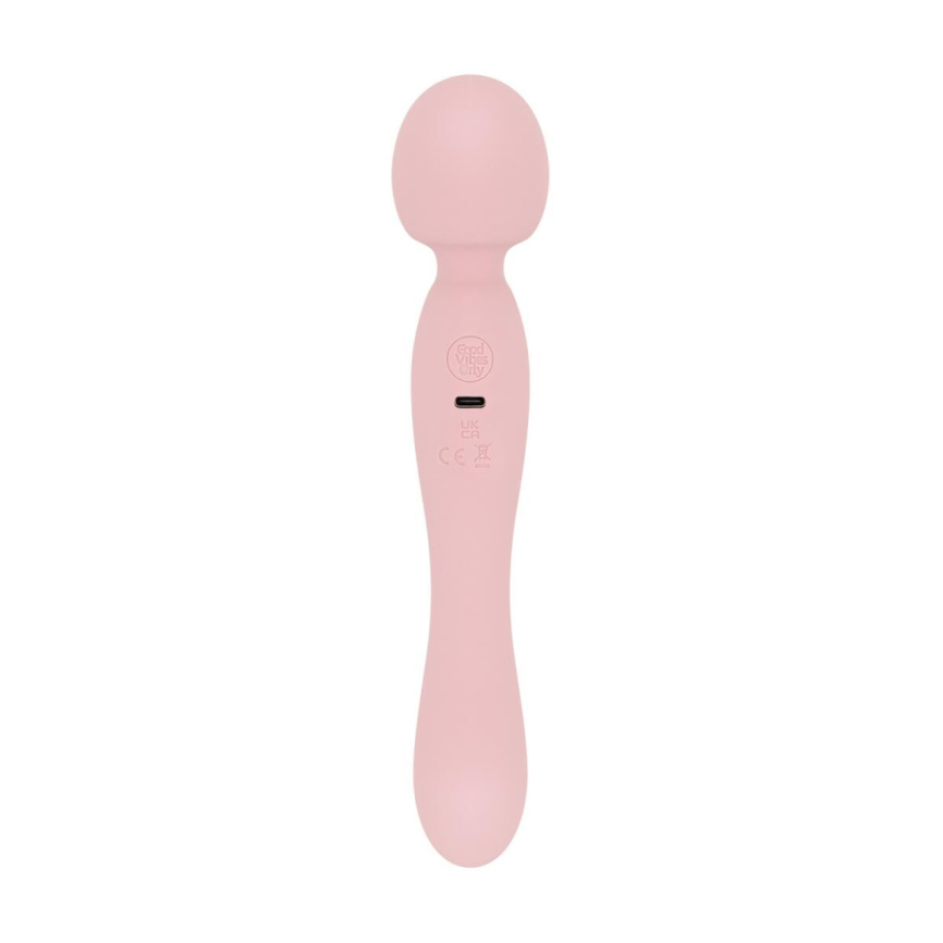 Вібромасажер Good Vibes Only - SIMI Double-Sided Wand Vibrator Soft Silicone - Pink фото 3