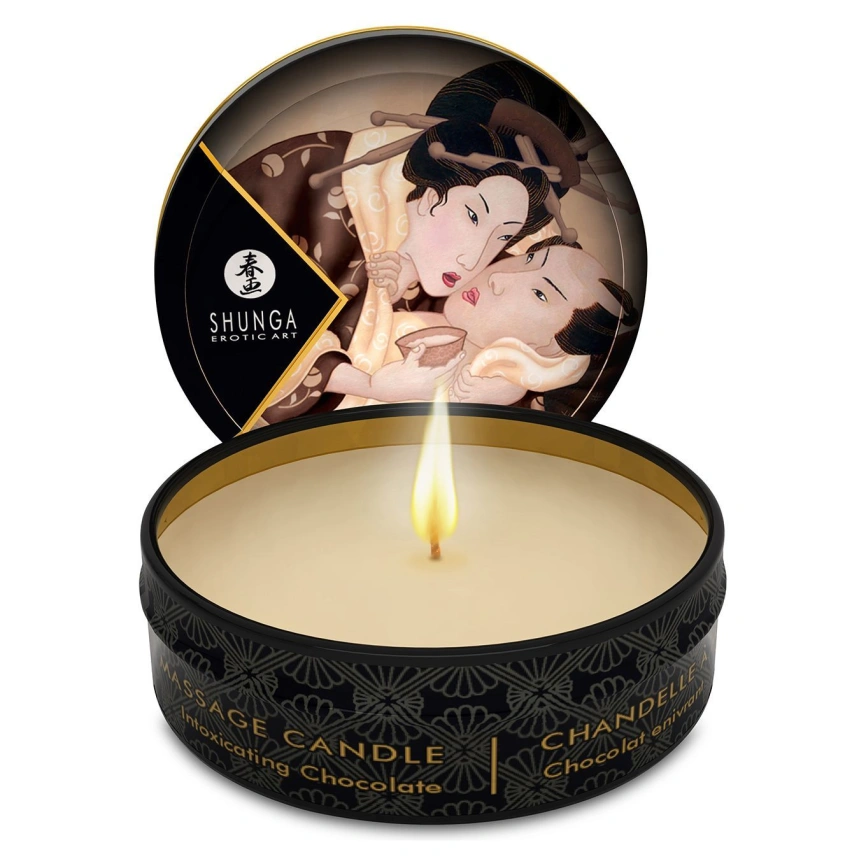 Массажная свеча Shunga Mini Massage Candle - Intoxicating Chocolate (30 мл) с афродизиаками фото 1