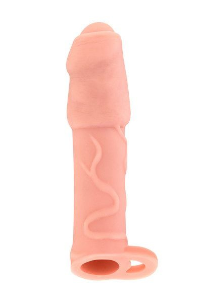 Насадка на член Real Body — Real Extender DICKY із закритою головкою та кільцем для мошонки фото 1
