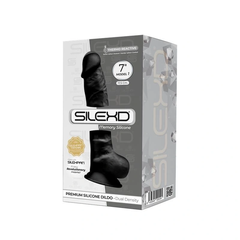 Фаллоимитатор SilexD Johnny Black (MODEL 1 size 7in), двухслойный, силикон+Silexpan, диаметр 3,8см фото 2