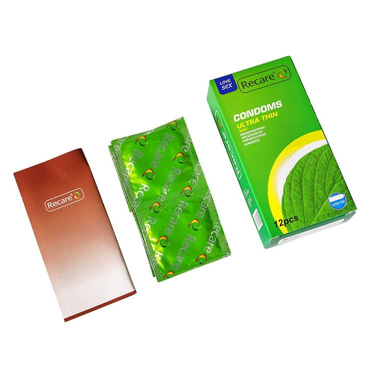 Презервативи Ultra Thin Mint Condoms Recare 12 шт, ультратонкі, аромат: м'ята фото 3
