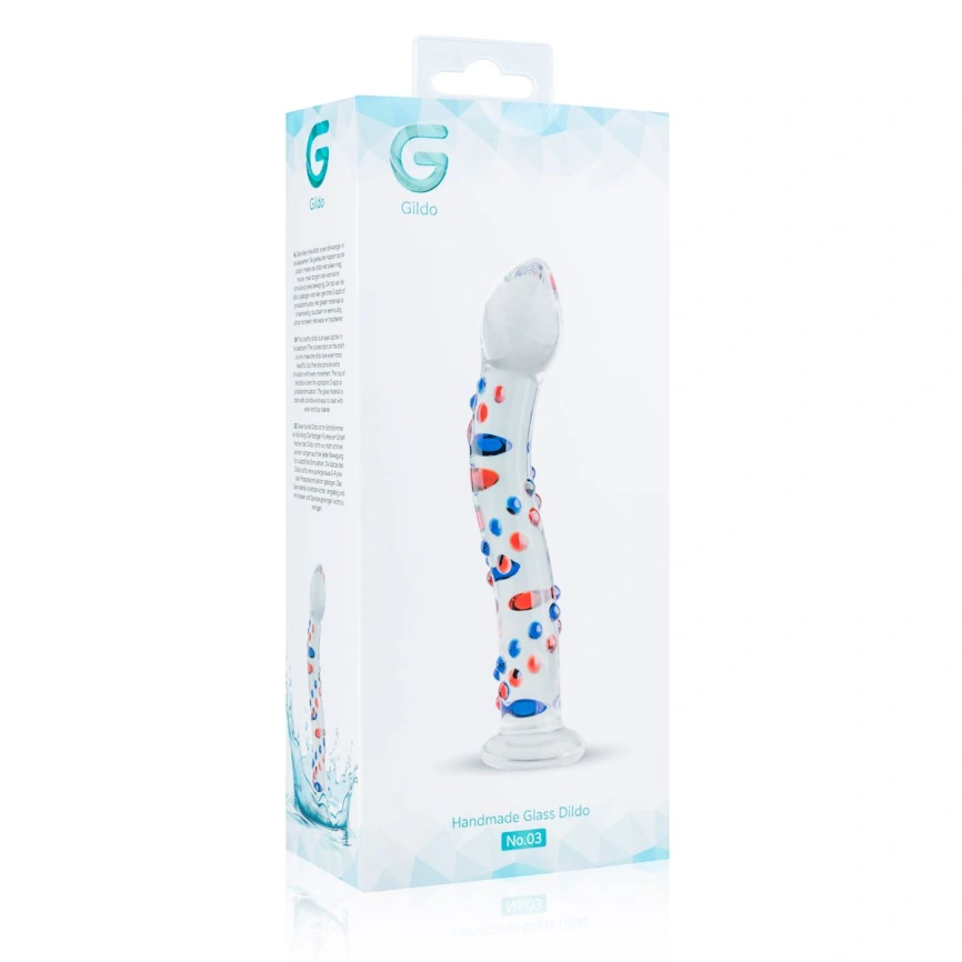 Стеклянный дилдо с изгибами и рисунком Gildo Glass Dildo No. 3 фото 6