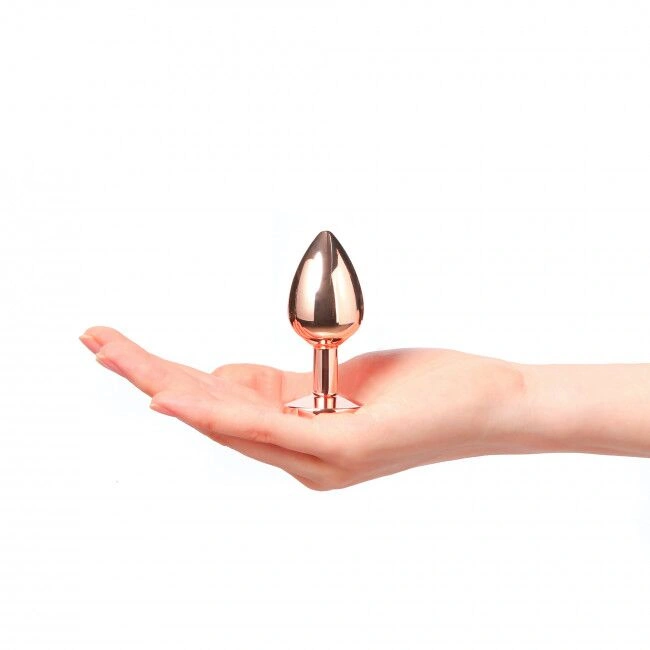 Металлическая анальная пробка с украшением в виде кристалла Dorcel - Diamond Plug Rose Gold S фото 4