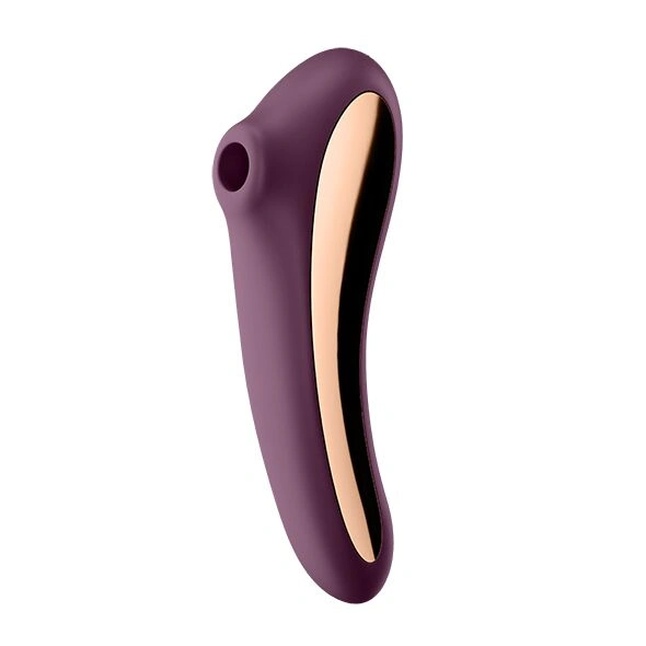 Вакуумный стимулятор с вибрацией Satisfyer Dual Kiss Wine Red фото 1