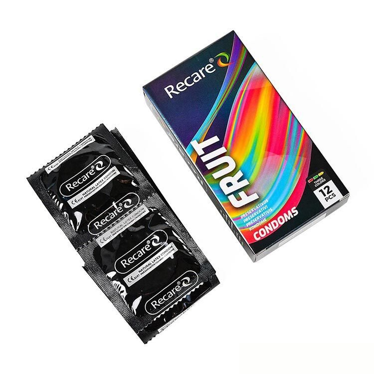 Презервативи Holographic Recare Fruit Flavour Condoms 12 шт, аромати: м'ята, банан, полуниця фото 2