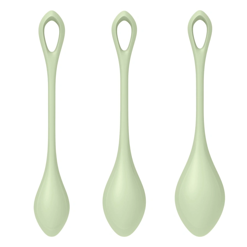 Набор йони-бусин Satisfyer Yoni Power 2 Light Green, диаметр 2-2,5-3 см, масса 22-44-73 г фото 3