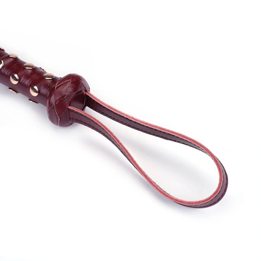 Флоггер Liebe Seele Wine Red Studded Flogger, натуральная кожа фото 2