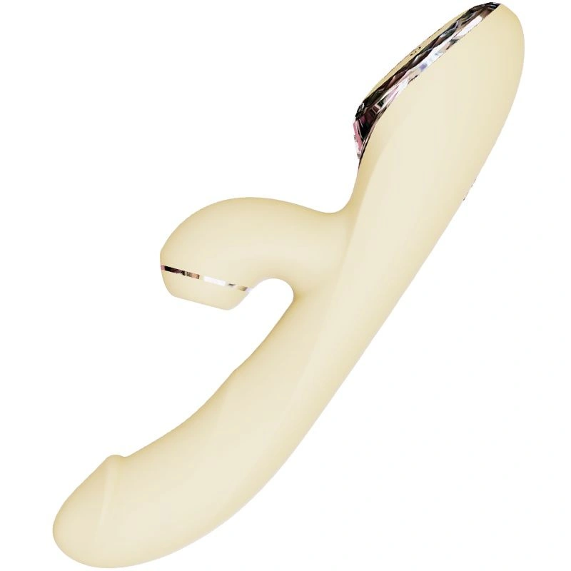 Вакуумный вибратор-кролик с подогревом KISSTOY A-King Pro Yellow, с LED-экраном фото 2