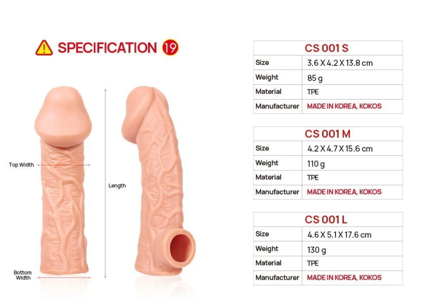 Насадка на член Kokos Cock Sleeve CS 001 S фото 5