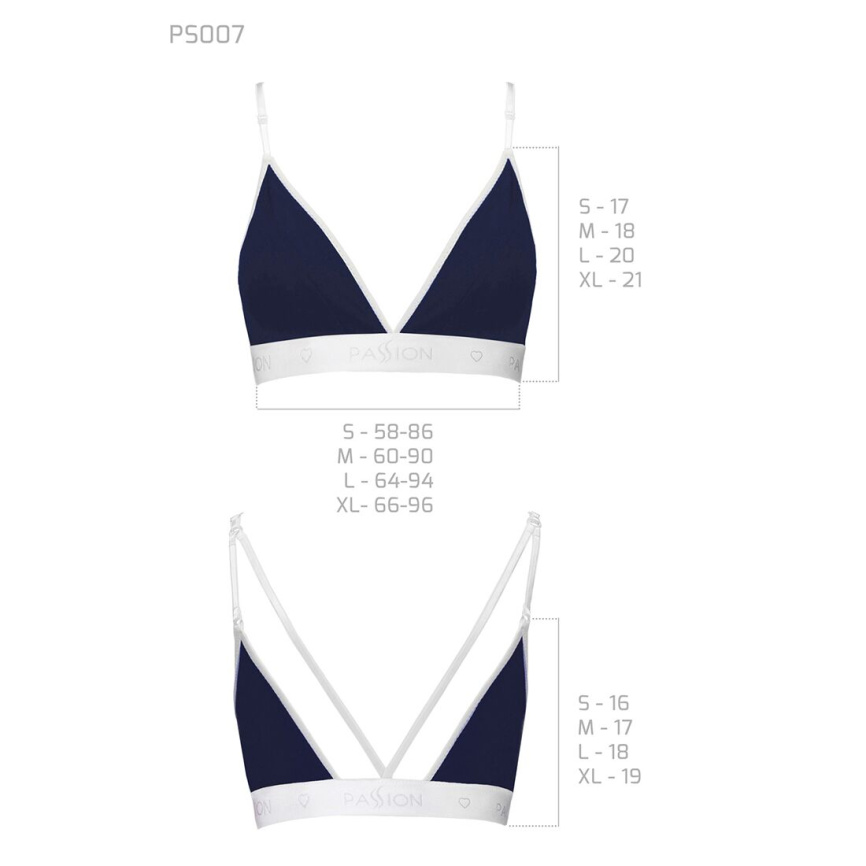 Спортивний топ з подвійними бретелями Passion PS007 TOP XL, navy blue фото 6