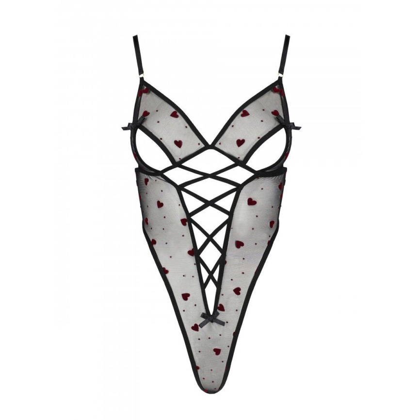 Еротичний боді з малюнком Passion LOVELIA BODY L/XL, black фото 5