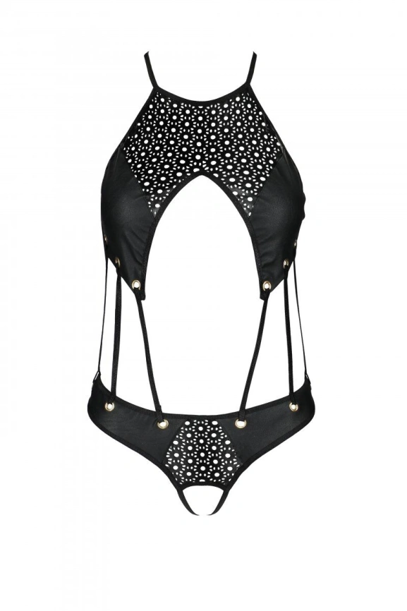 Распродажа!!! Боди из эко-кожи с ремешками и перфорацией Tamaris Body black L/XL — Passion фото 3