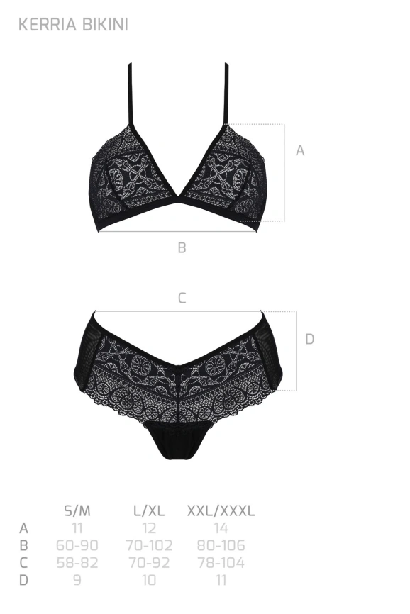 Комплект Passion KERRIA BIKINI black, L/XL, бралетт и трусики-бикини фото 5