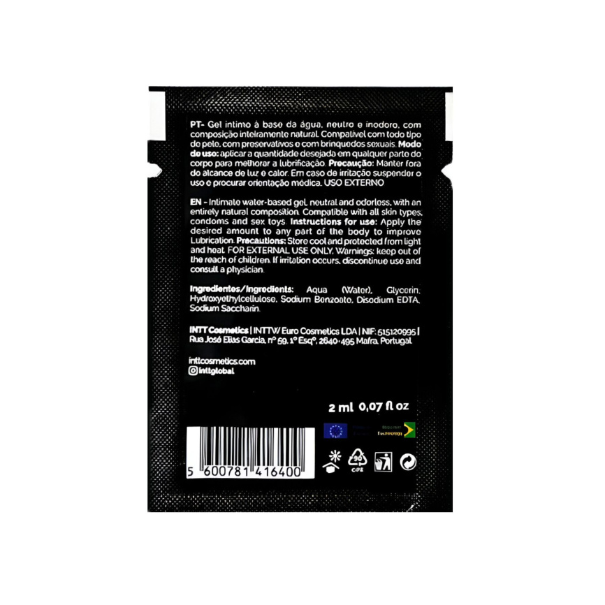 Пробник лубриканта на водній основі Intt My Lube Natural, 2 мл фото 2