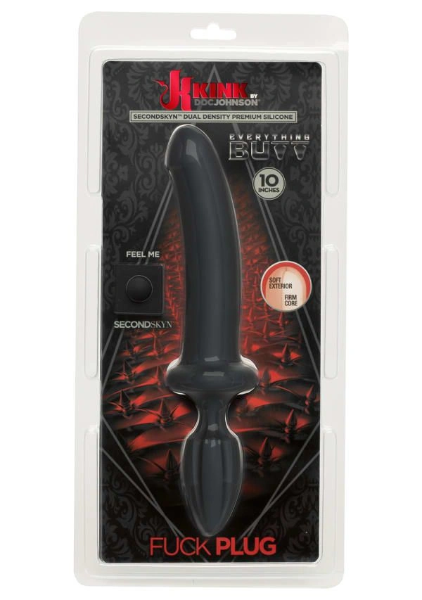 Анальный плаг с дилдо Doc Johnson Kink - Dual Density SECONDSKYN Fuck Plug - Black фото 4