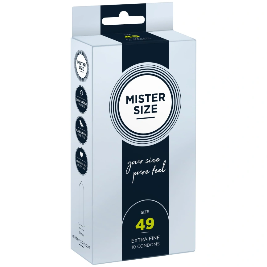 Презервативы Mister Size - pure feel - 49 (10 condoms), толщина 0,05 мм фото 1