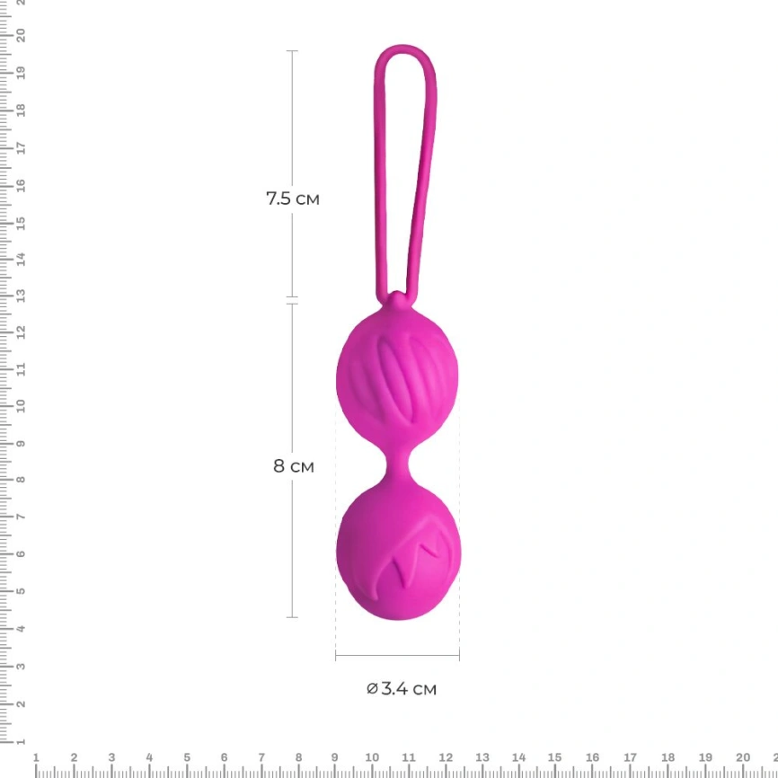 Вагинальные шарики Adrien Lastic Geisha Lastic Balls Mini Magenta (S), диаметр 3,4см, вес 85гр фото 2