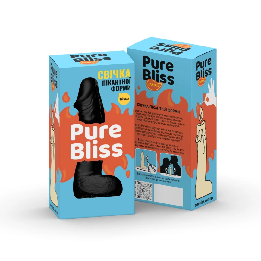 Свеча в виде члена Pure Bliss BIG Black 18 см фото 7