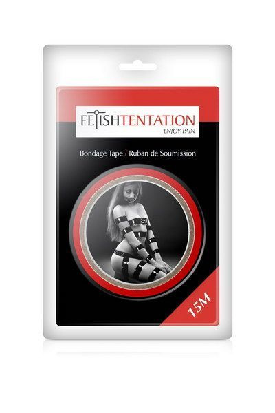 Скотч для бондажа Fetish Tentation Red (15 м), не липне до шкіри і волосків, тільки сам до себе фото 3