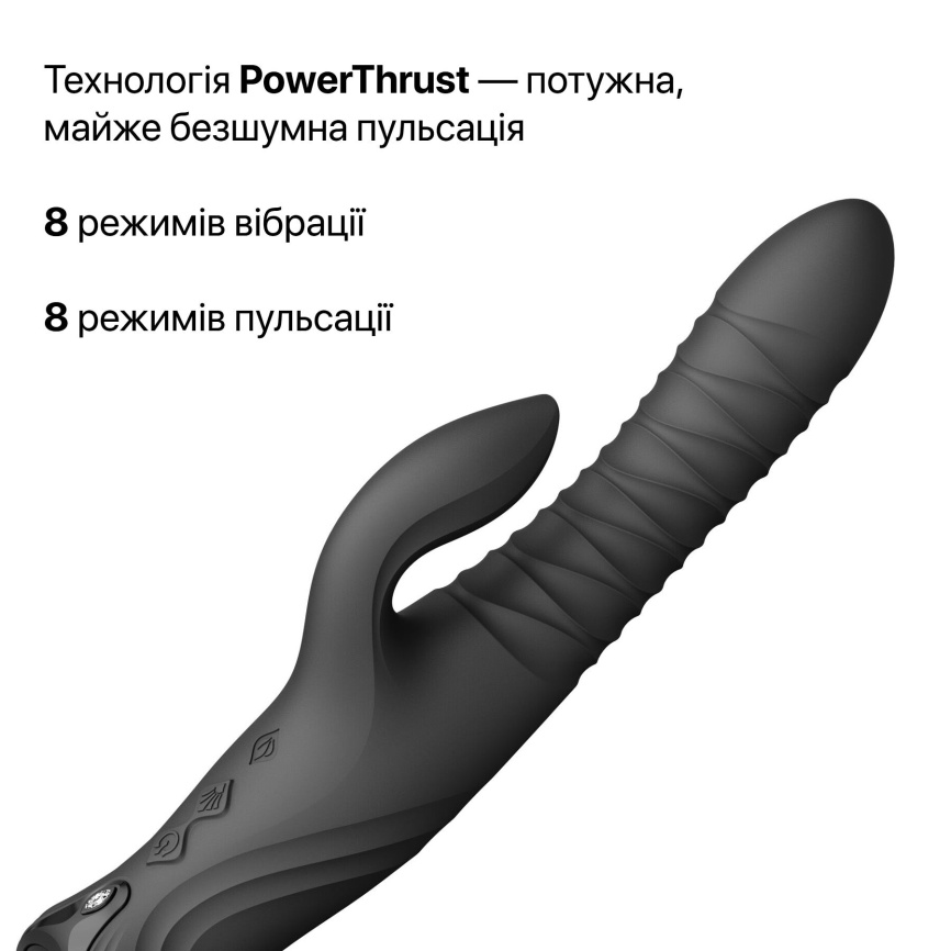 Смарт пульсатор-кролик з вібрацією Zalo Mose 2 Obsidian Black, підігрів до 42 °C, кристал Swarovski фото 20