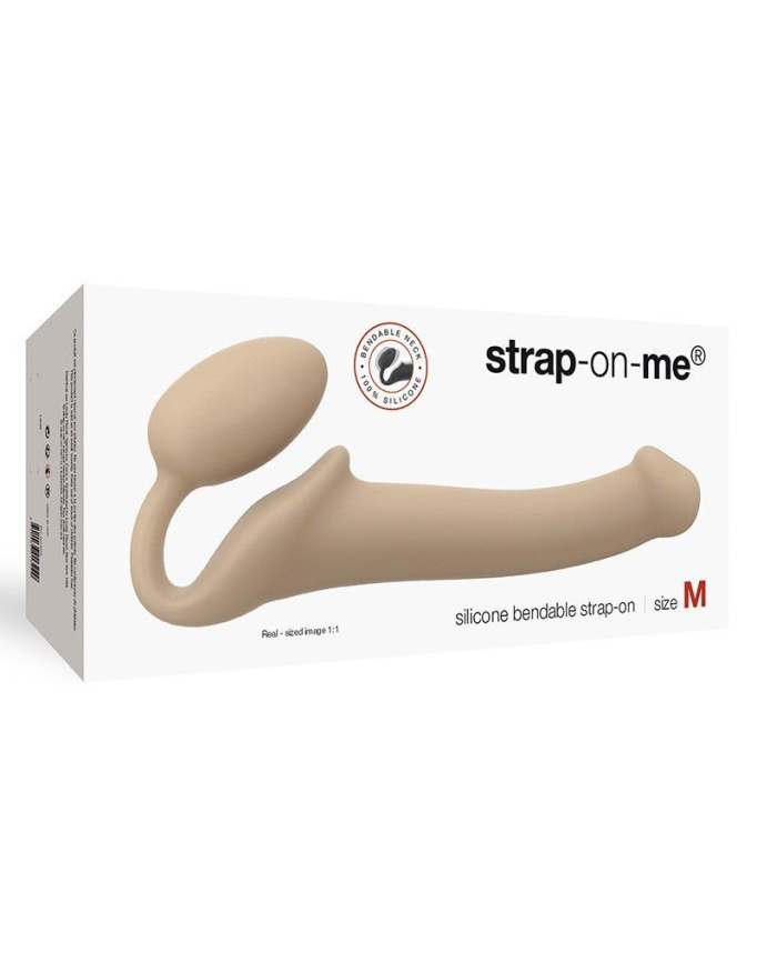 Безремінний страпон Strap-On-Me Flesh M, повністю регульований, діаметр 3,3 см фото 3