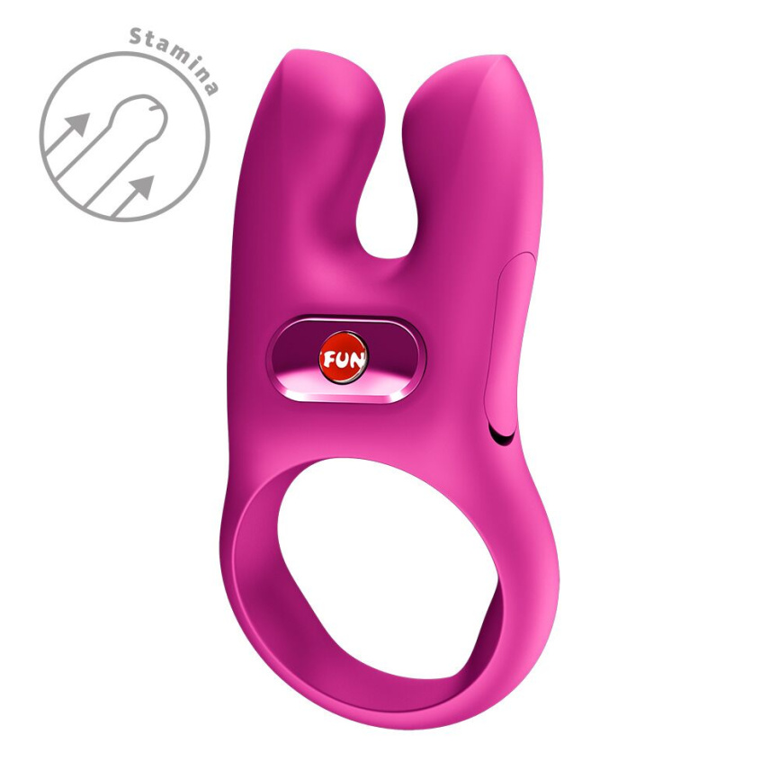Ерекційне віброкільце з подвійною стимуляцією клітора Fun Factory NŌS CLASSIC Magenta, 2 мотори фото 5