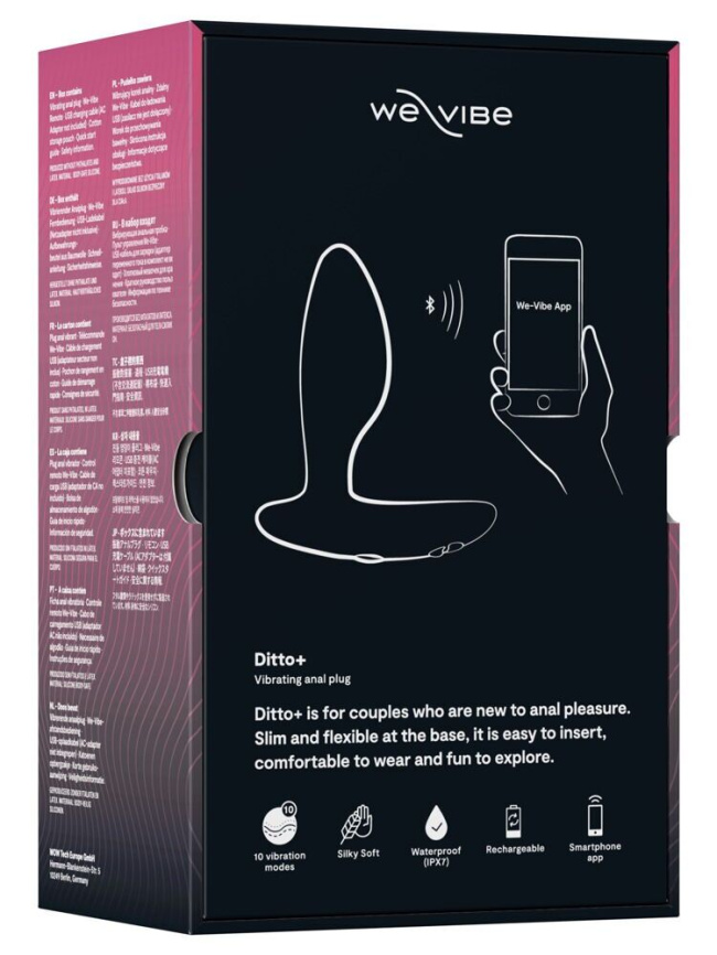 Анальна смарт-вібропробка We-Vibe Ditto+ Satin Black з пультом ДК фото 11