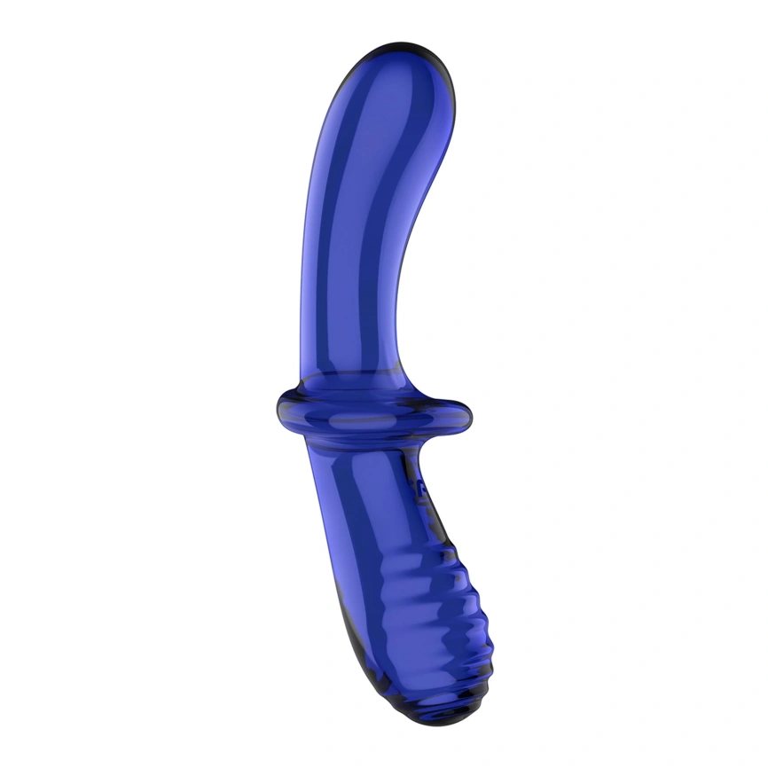 Двусторонний стеклянный дилдо Satisfyer Double Crystal Light blue, боросиликатное стекло, унисекс фото 4