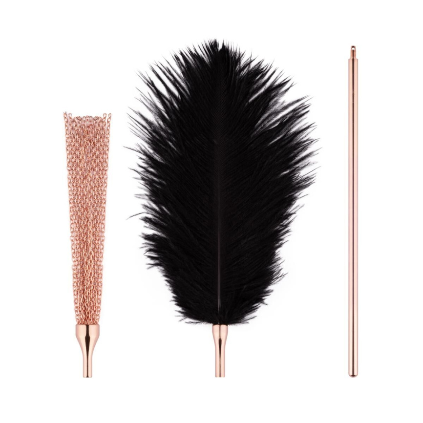 Лоскітка з металевим флогером Rosy Gold - Feather Tickler & Whip фото 3