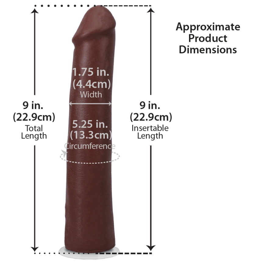 Фаллоимитатор Doc Johnson The Realistic Cock ULTRASKYN - 9 Inch Chocolate фото 5