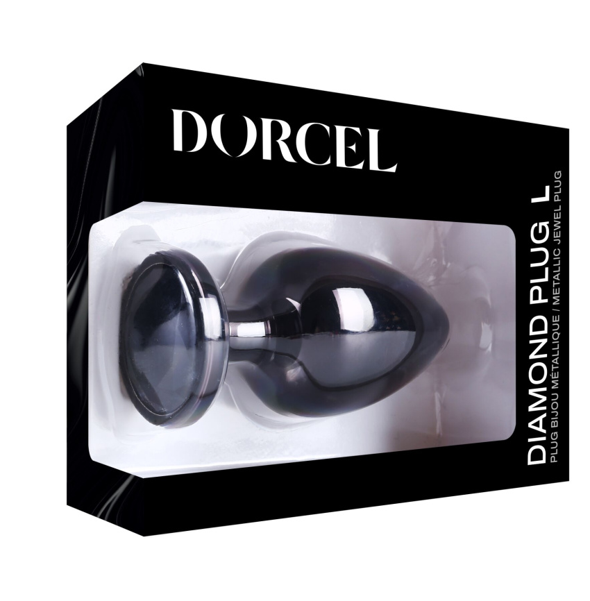 Металева анальна пробка з кристалом Dorcel Diamond Plug Black L фото 7