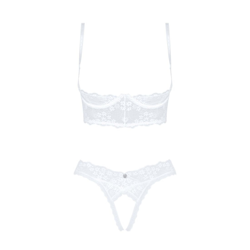 Еротичний комплект Obsessive Heavenlly 2-pcs cupless set M/L, відкриті груди, з доступом фото 8
