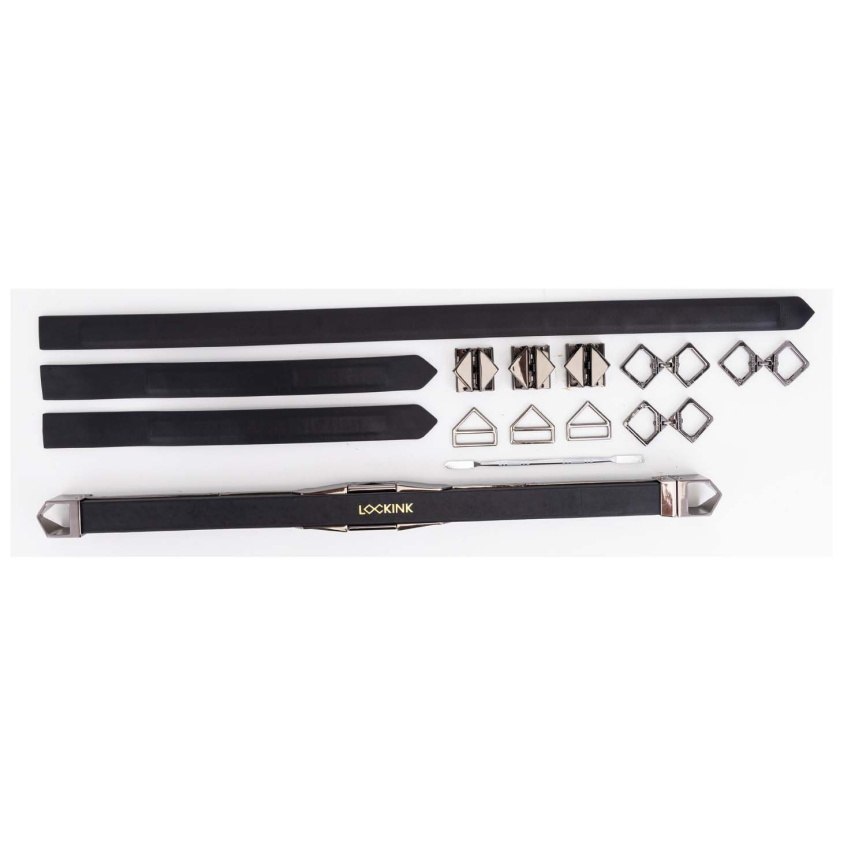 Фіксатор-розпірка LOCKINK Adjustable Spreader Bar Set, чорний, шкіряний, ремені для шиї, рук/ніг фото 2