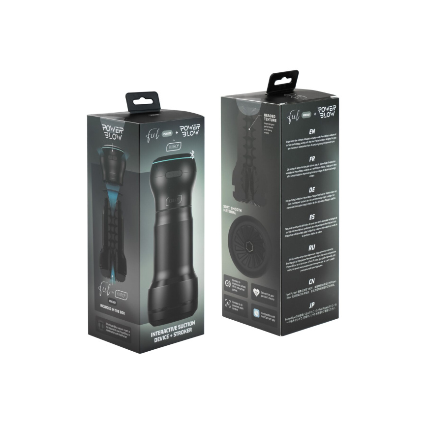 Мастурбатор Kiiroo Feel Pocket зі всмоктувальною інтерактивною насадкою PowerBlow Combo Set фото 5