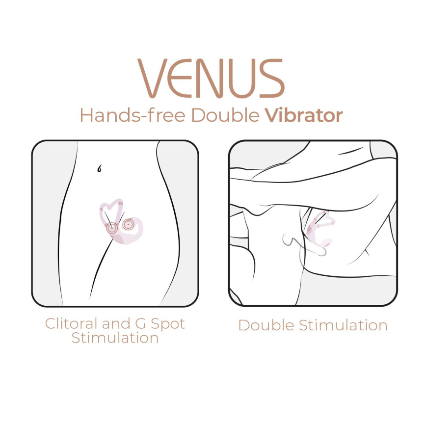 Смарт-вібратор для пар Adrien Lastic Venus + APP, подвійний, можна носити під одягом, 10 режимів фото 8