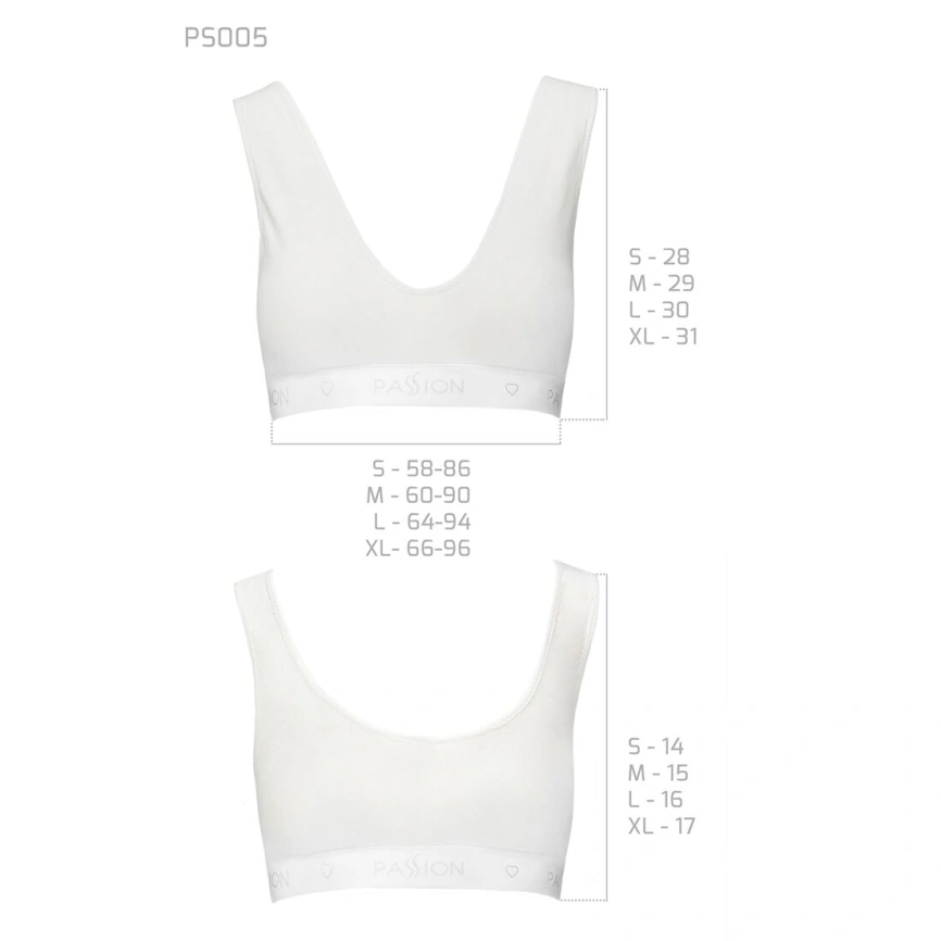 Спортивный топ из эластичного хлопка Passion PS005 TOP XL, white фото 13