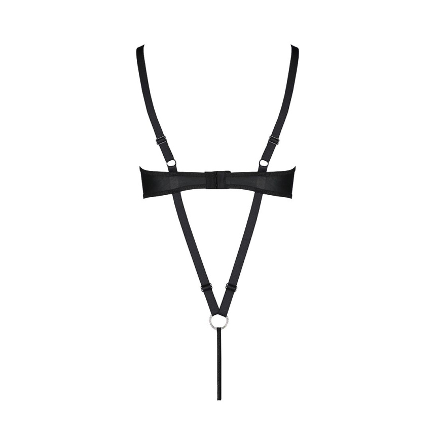 Боді з екошкіри Passion CELIN BODY S/M, black, з доступом, відкритий фото 6