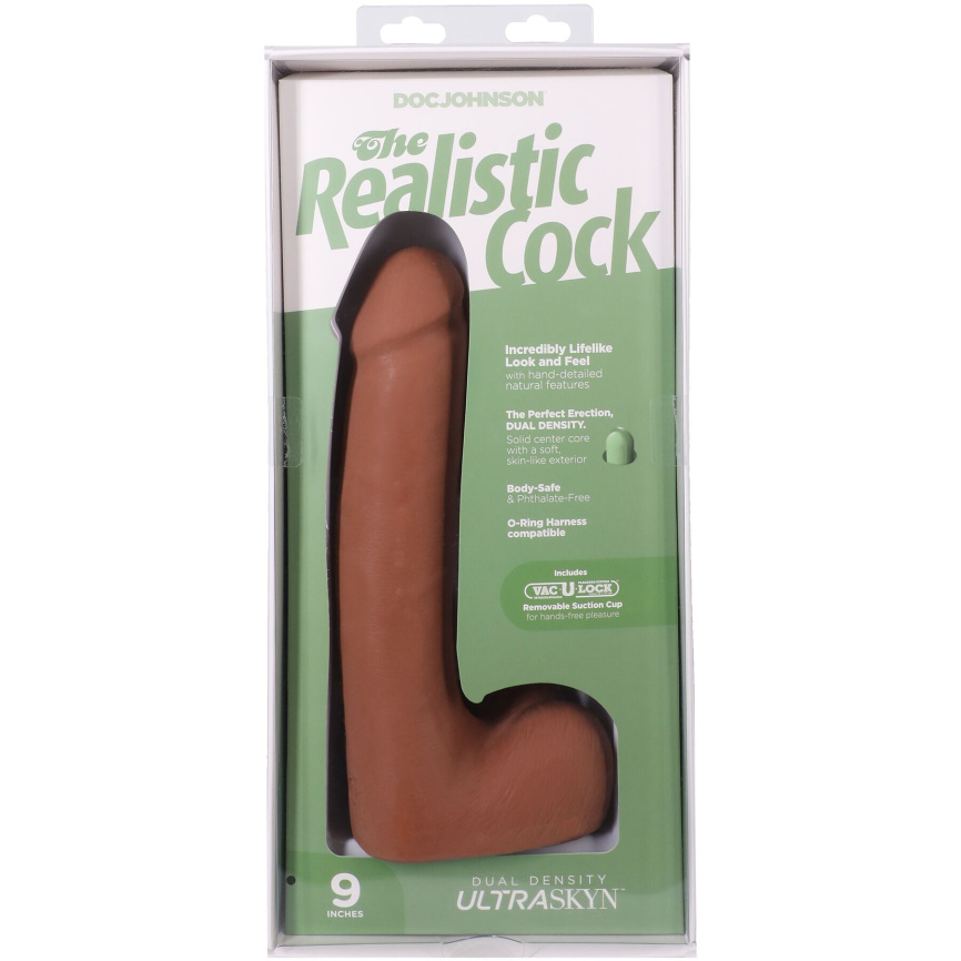 Фалоімітатор Doc Johnson The Realistic Cock ULTRASKYN - 9 Inch with Balls Caramel фото 10