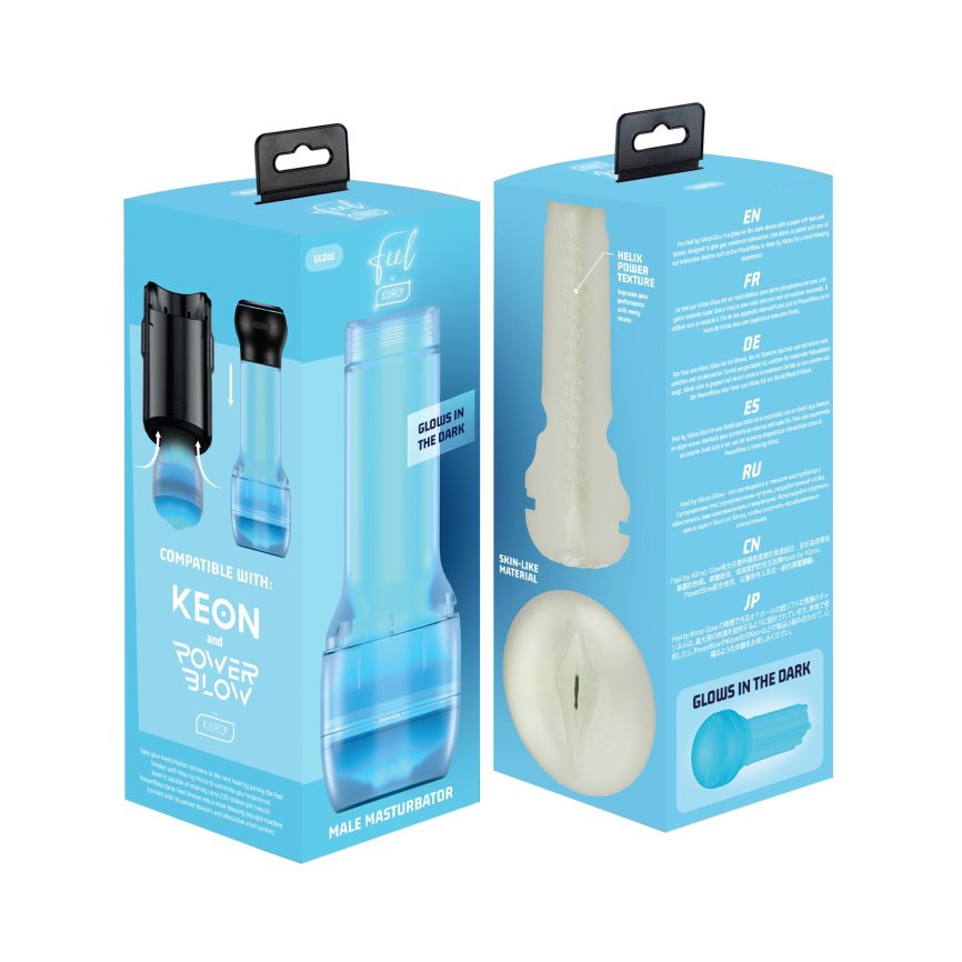 Мастурбатор Kiiroo Feel Glow PBC, сумісний з PowerBlow, Control та Keon, світиться в темряві фото 8