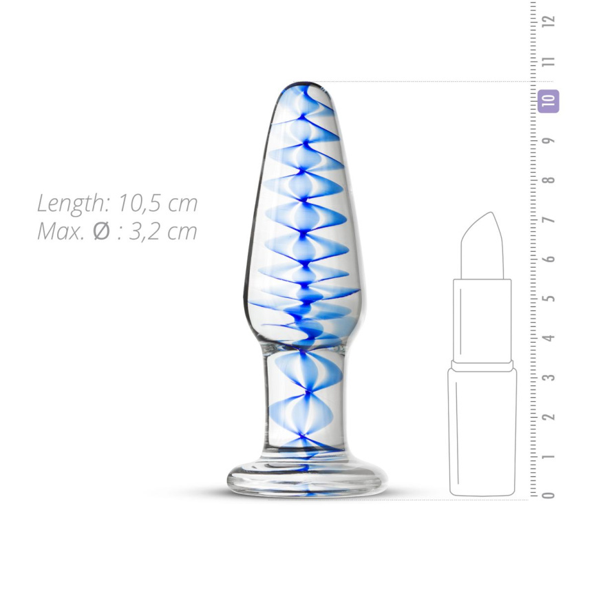 Скляна анальна пробка з внутрішньою спіраллю Gildo Glass Buttplug No. 23 фото 3