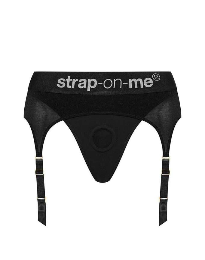 Трусы для страпона с подвязками для чулок Strap-On-Me REBEL HARNESS - XS фото 3
