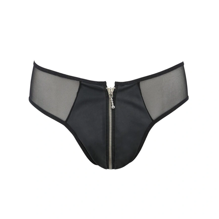 Мужские слипы на молнии Passion 042 SLIP TIMMY S/M Black, экокожа, сетка фото 11