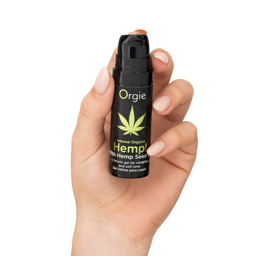 Возбуждающий гель для пар Orgie Hemp! Intense Orgasm, 15 мл, тепло-холод, эффект сильной вибрации фото 2