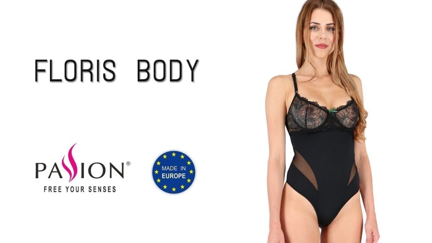 Боди Passion Exclusive FLORIS BODY S/M, black фото 4