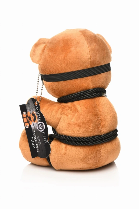 Плюшевый медвежонок ROPE Teddy Bear БДСМ в кожаной маске и обвязке, 22x16x12 см фото 3