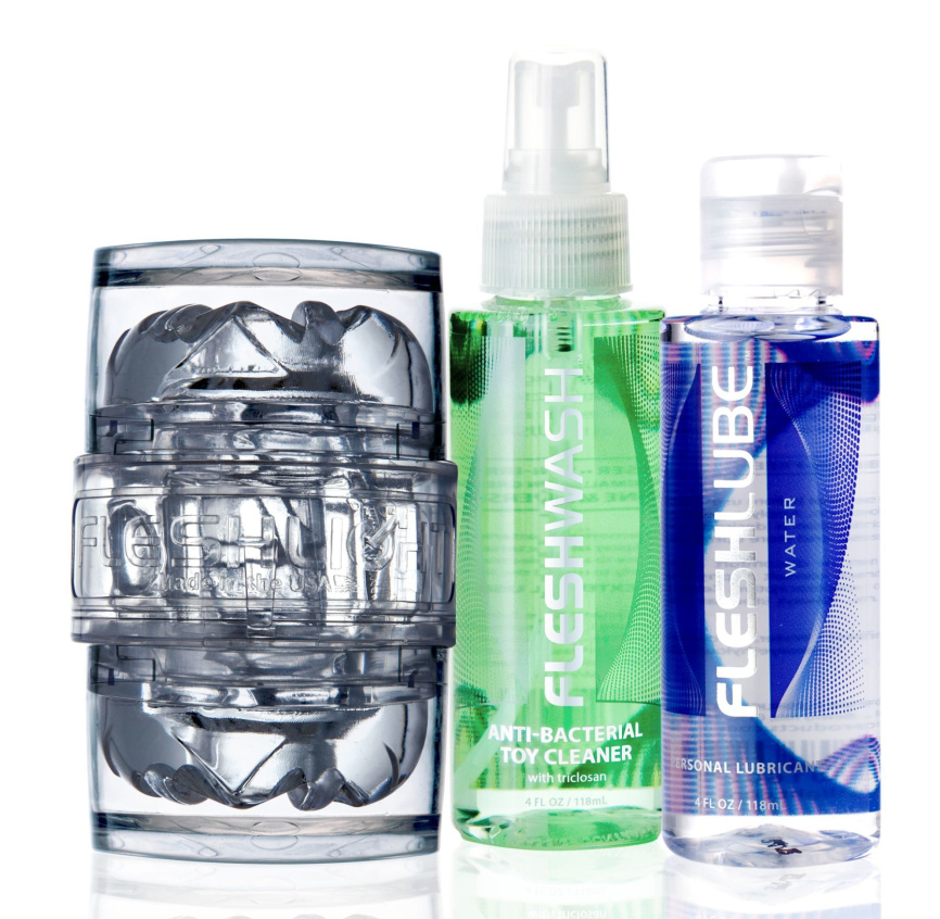 Мастурбатор Fleshlight Quickshot Vantage Value Pack: змазка і засіб для чищення фото 2