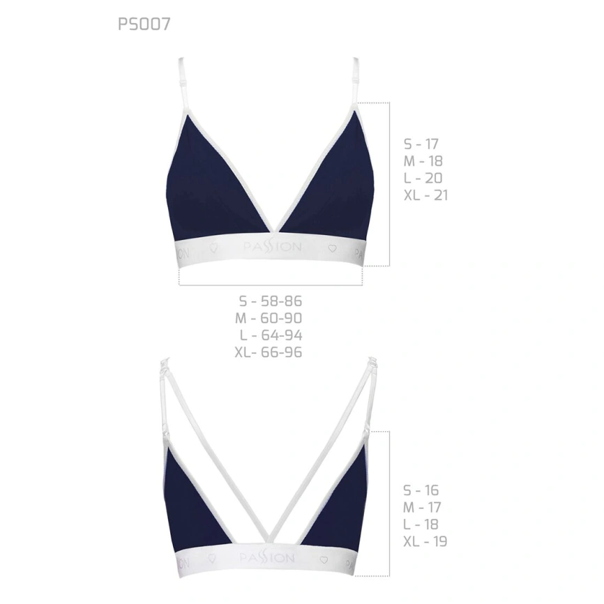 Спортивный топ с двойными бретелями Passion PS007 TOP XL, navy blue фото 13