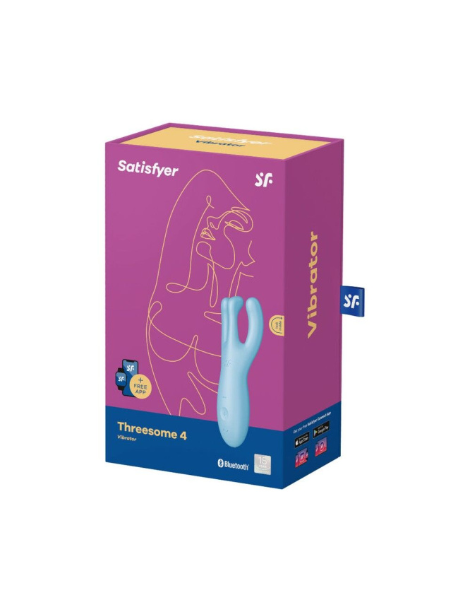 Кліторальний смарт-вібратор Satisfyer Threesome 4 Blue з трьома пальчиками фото 4